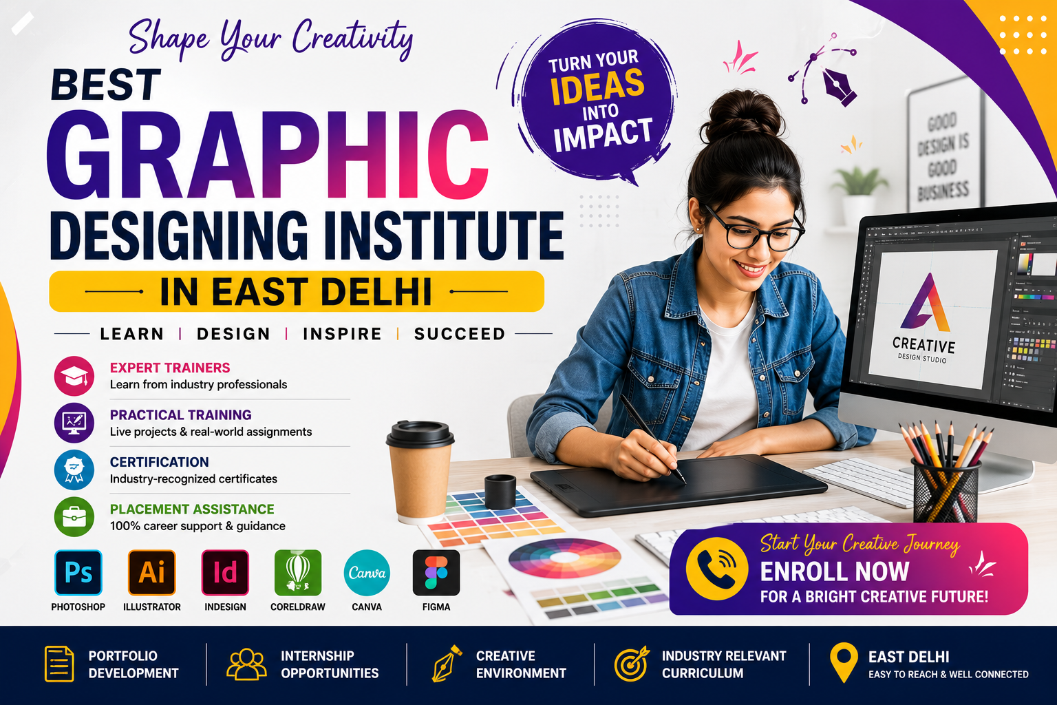 Read more about the article How to Choose the Best Graphic Designing Institute in East Delhi